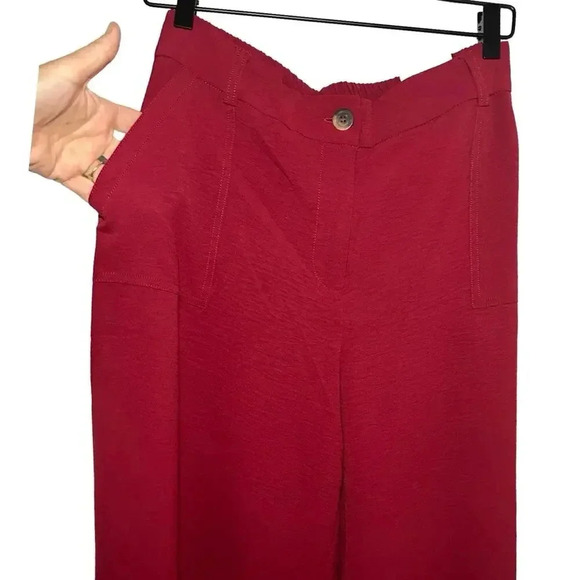 NWT SoHo Apparel LTD. Women’s Wide Leg Trousers/Pants Red Berry Size 14 - Picture 4 of 7